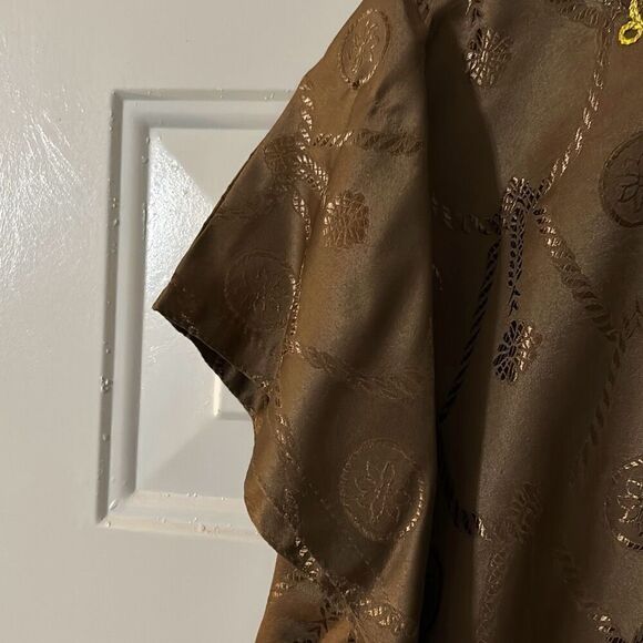 Women's Kirat Brown/ Green Special Occasion Dress, Coat, and Headpiece. - Picture 11 of 16